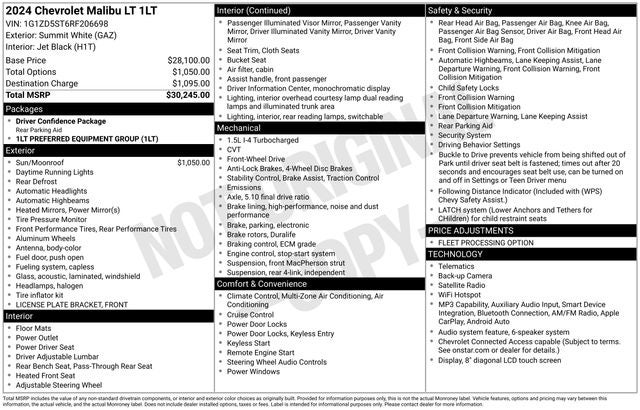 2024 Chevrolet Malibu LT 1LT