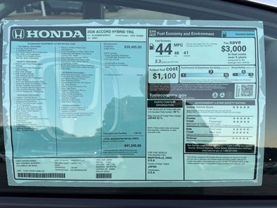 2026 Honda Accord Hybrid Touring