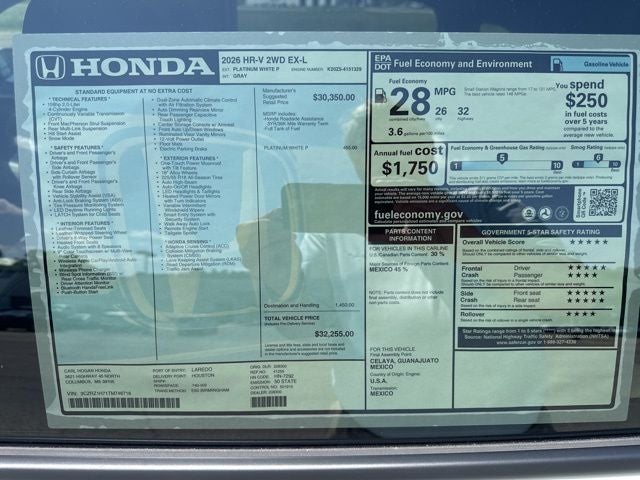 2026 Honda HR-V EX-L
