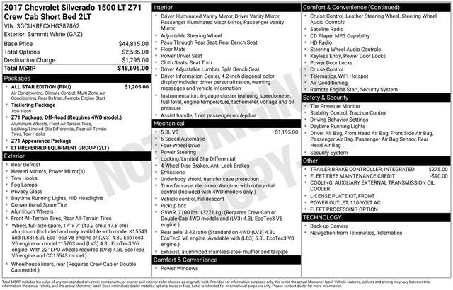 2017 Chevrolet Silverado 1500 LT LT2