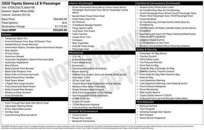2020 Toyota Sienna LE 8 Passenger