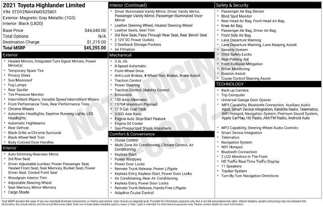 2021 Toyota Highlander Limited