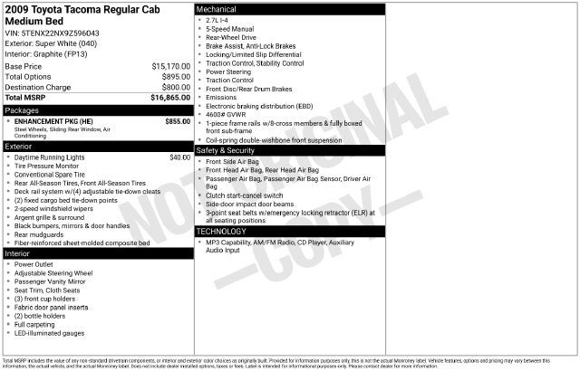 2009 Toyota Tacoma Base