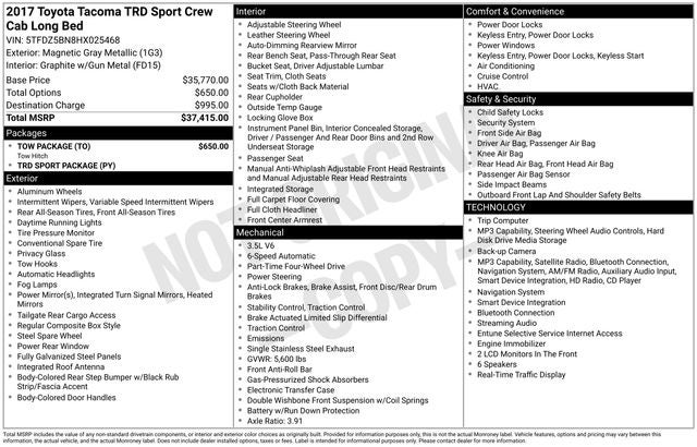 2017 Toyota Tacoma TRD Sport V6